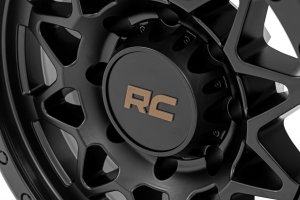 Wheel - Rough Country - Simulated Beadlock, 18x9, 8x180, 0mm - Semi Gloss Black